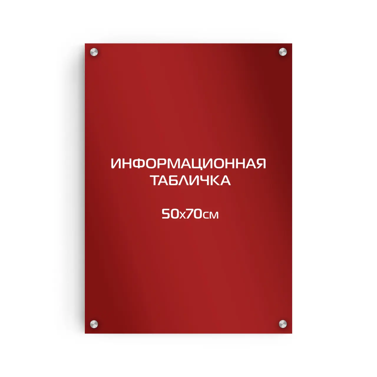 Информационная табличка из ПВХ 70х50 см (цветной фон+белая аппликация) на дистанционных держателях