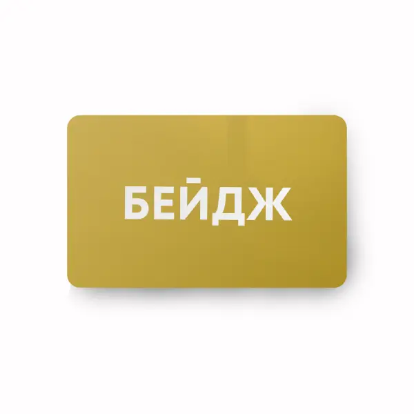 GOLD_MIRROR Бейдж на зеркальном золоте/серебре 8,5х5,5 см