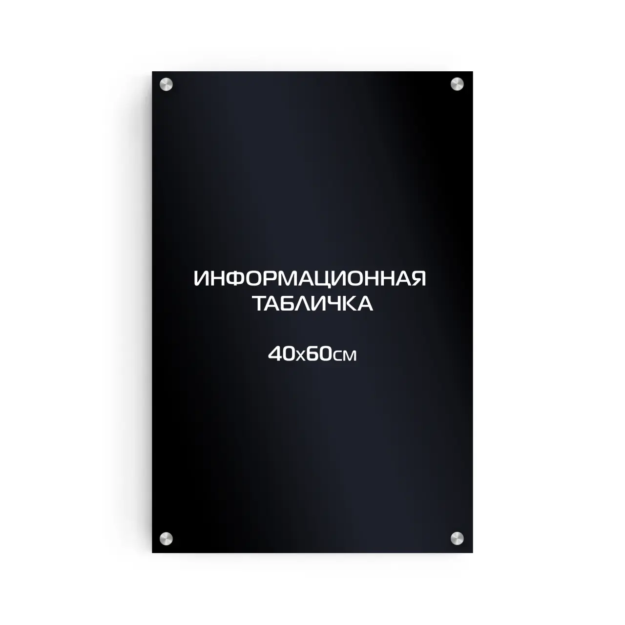 Титульная вывеска из композита 60х40 см (цветной фон+белая аппликация) на дистанционных держателях