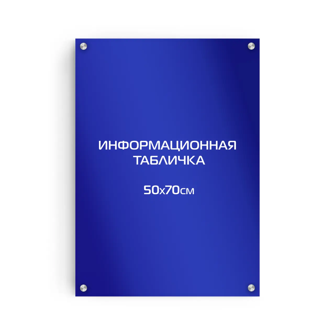 Титульная вывеска из композита 70х50 см (цветной фон+белая аппликация) на дистанционных держателях