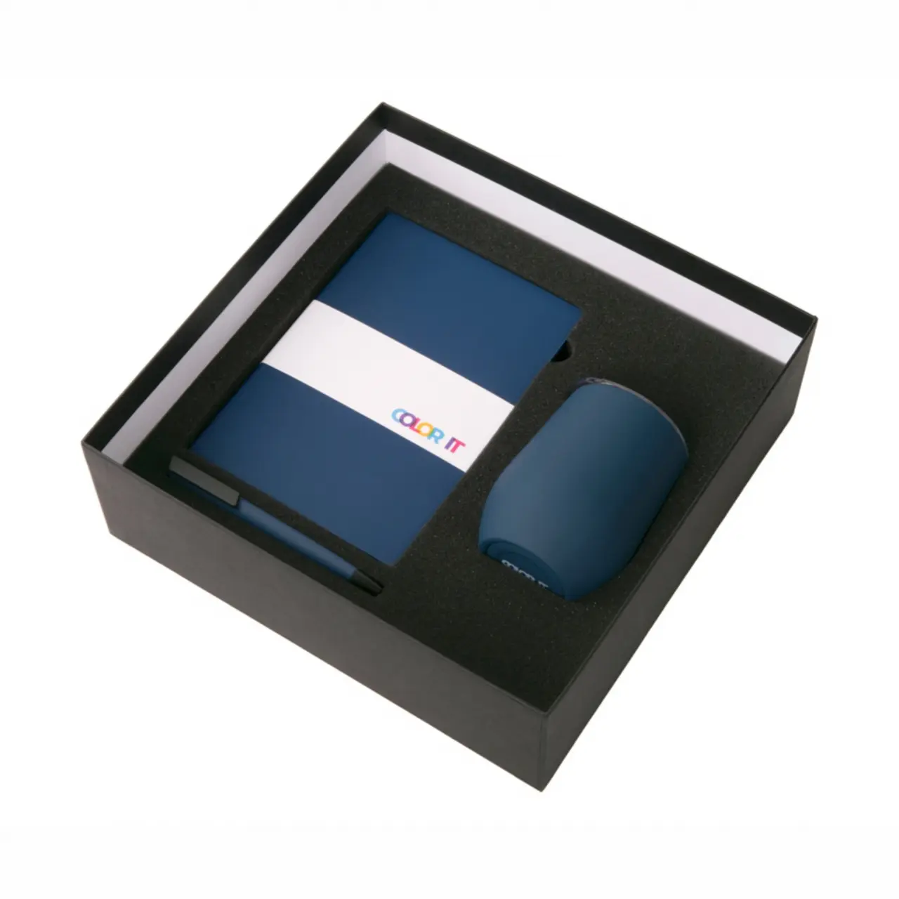 Подарочный набор «COLOR IT» c блокнотом, ручкой и термокружкой