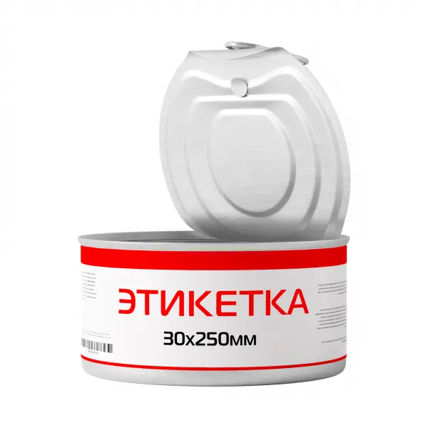 Прямоугольная бумажная этикетка 30х250 мм