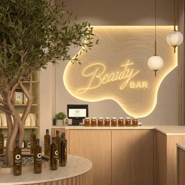 Неоновая вывеска «BEAUTY BAR» (128х65 см)
