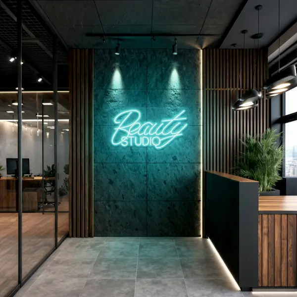 Неоновая вывеска «BEAUTY STUDIO» (96х50 см)