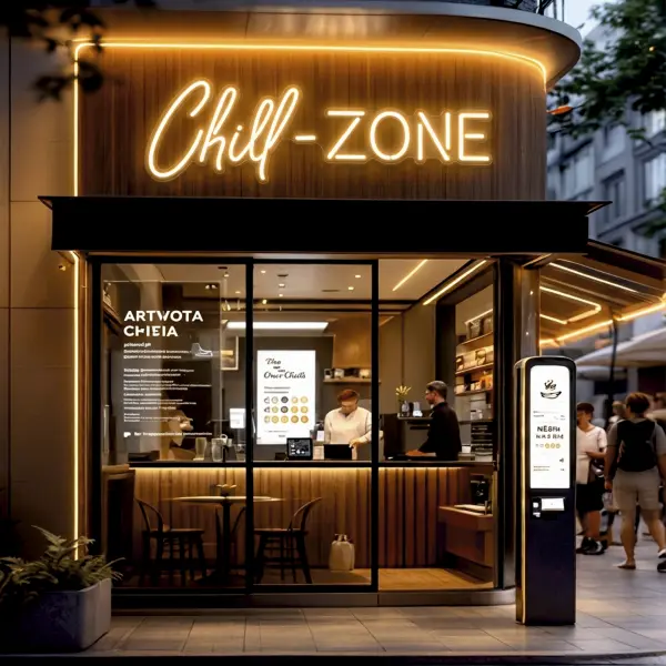 Неоновая вывеска «CHILL-ZONE» (156х50 см)