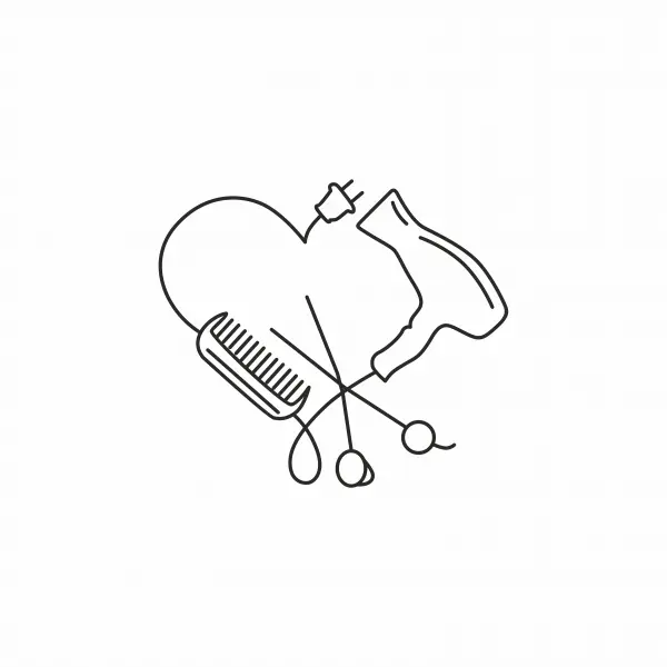 Неоновая вывеска «HAIR DESIGN STUDIO» (77х68 см)
