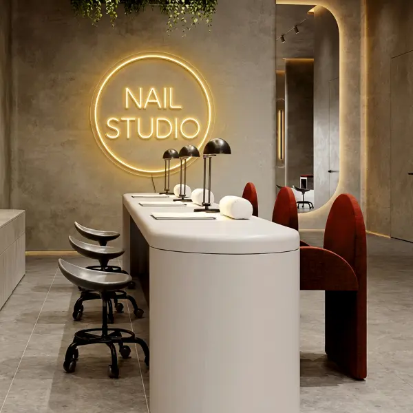 Неоновая вывеска «NEIL STUDIO» (74х74 см)
